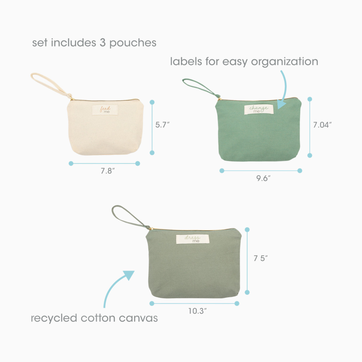 Pearhead Mom Things & Baby Things Pouch Set - Mulit, 7.5" H X 10" W.