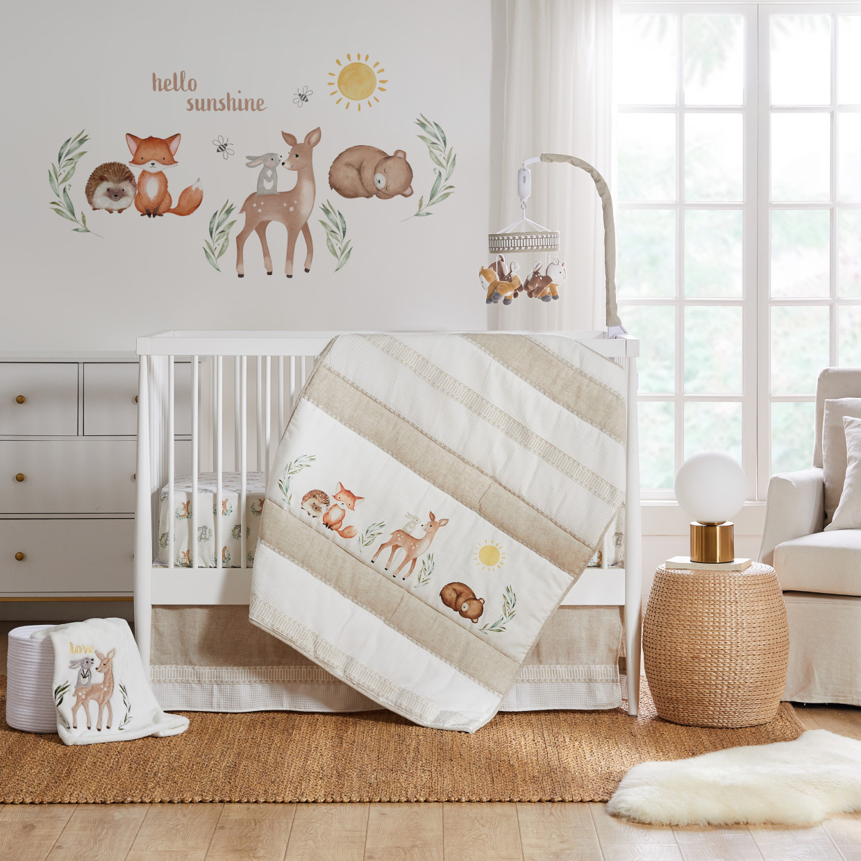 Levtex Baby 5-Piece Nursery Crib Bedding Set - Woodland Pals.