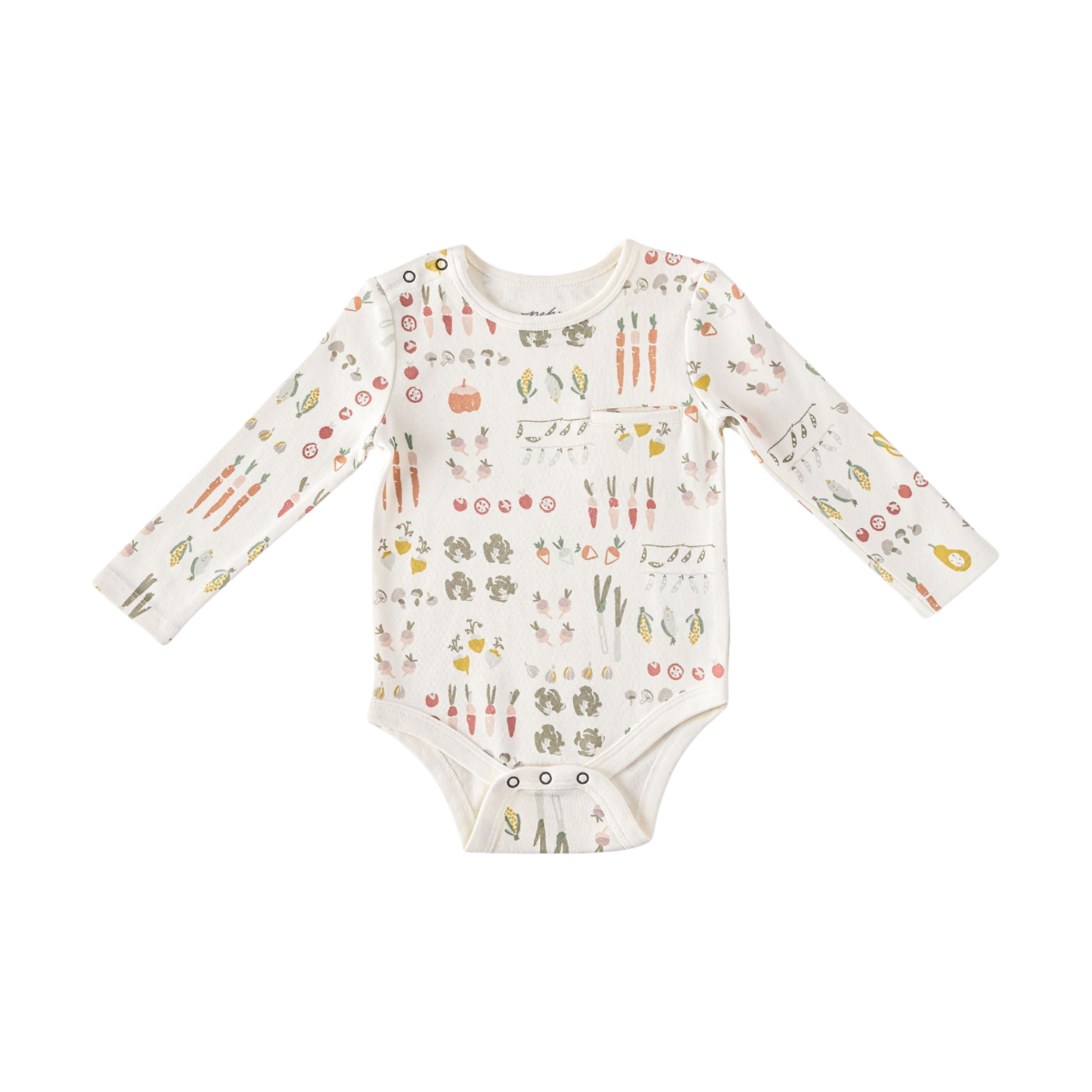 Pehr Organic Cotton Shoulder Snap One-Piece - Veggie Patch, 0-3 M.