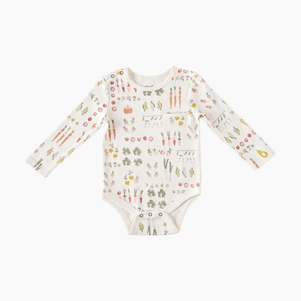 Pehr Organic Cotton Shoulder Snap One-Piece - Veggie Patch, 0-3 M.