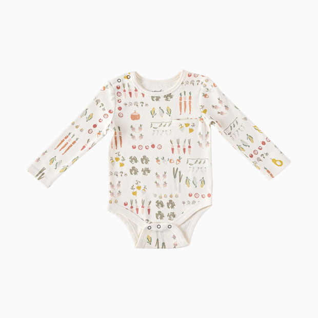 Pehr Organic Cotton Shoulder Snap One-Piece - Veggie Patch, 0-3 M.