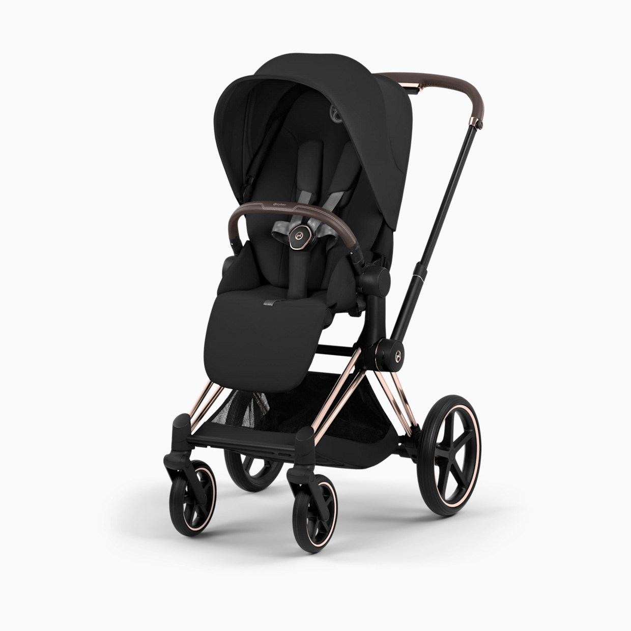 Cybex PRIAM Stroller - Rose Gold Frame/Sepia Black Lux Seat.