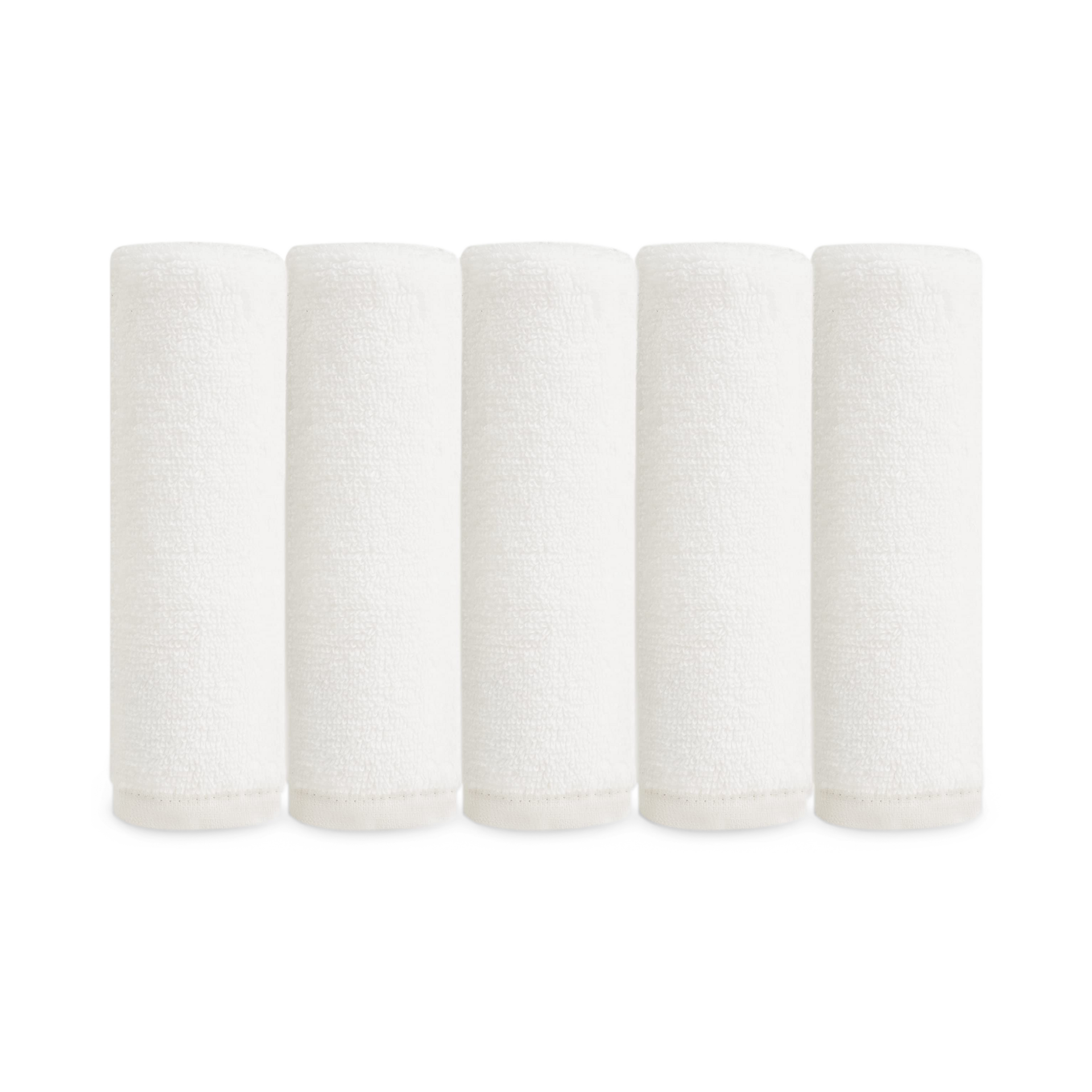 Natemia Organic Cotton Baby Washcloths - White.