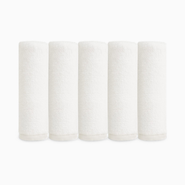 Natemia Organic Cotton Baby Washcloths - White.