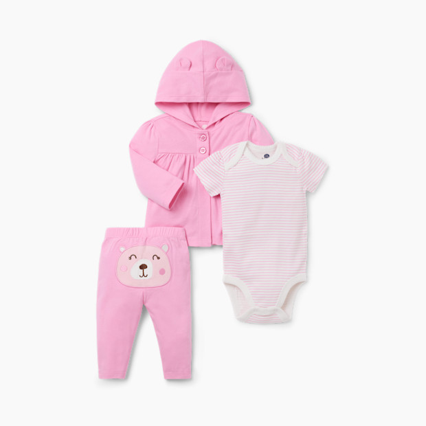 Small Story 3 Piece Hoodie Set - Beary Girly, 0-3 M.