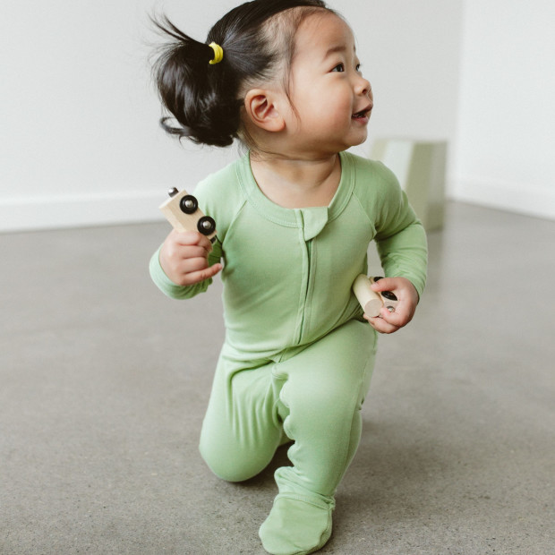 Goumi Kids Grow With You Footie- Snug Fit - Matcha, 0-3 M.