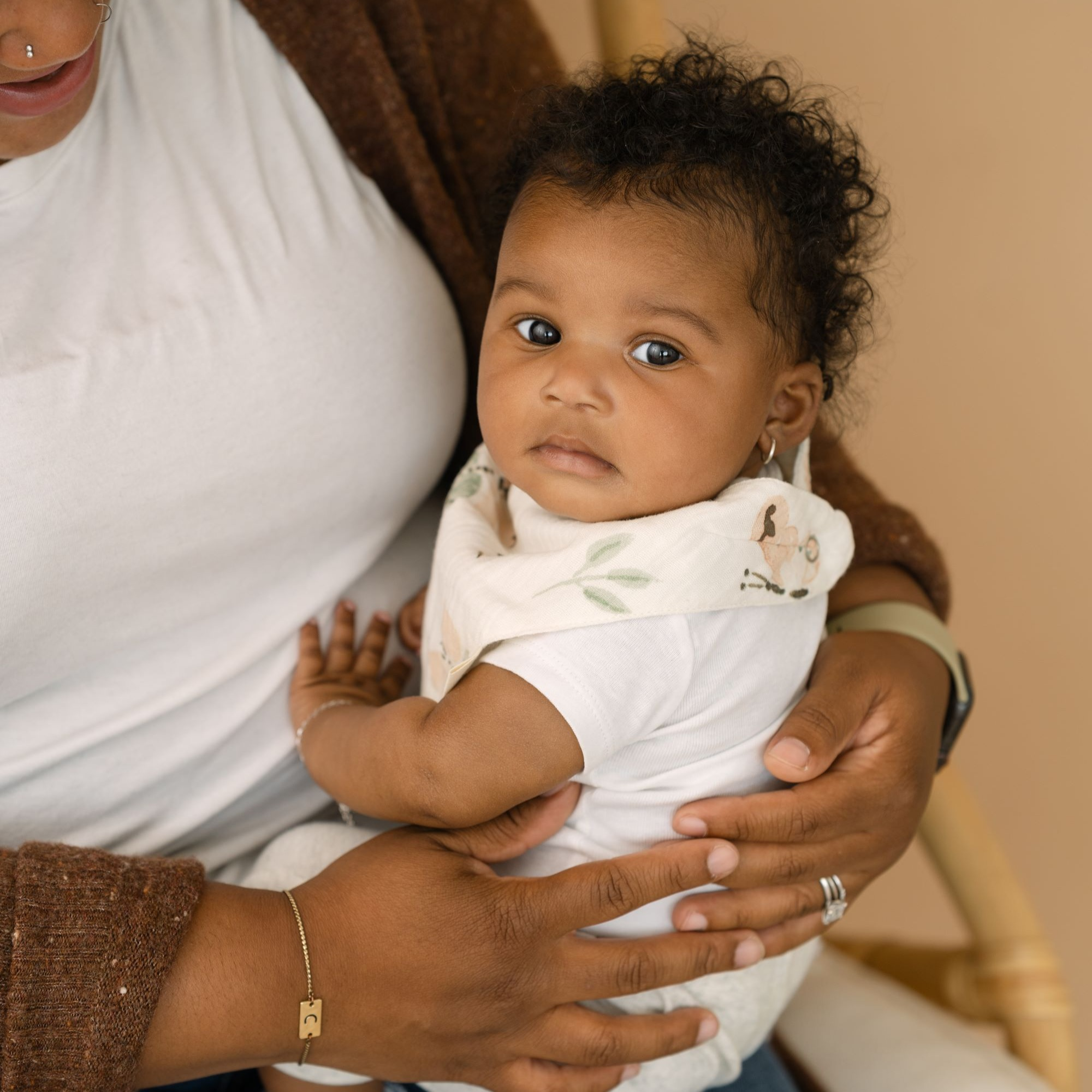 Crane Baby Cotton 4 Layer Muslin Bib Set (3 Pack) Parker Rainbow