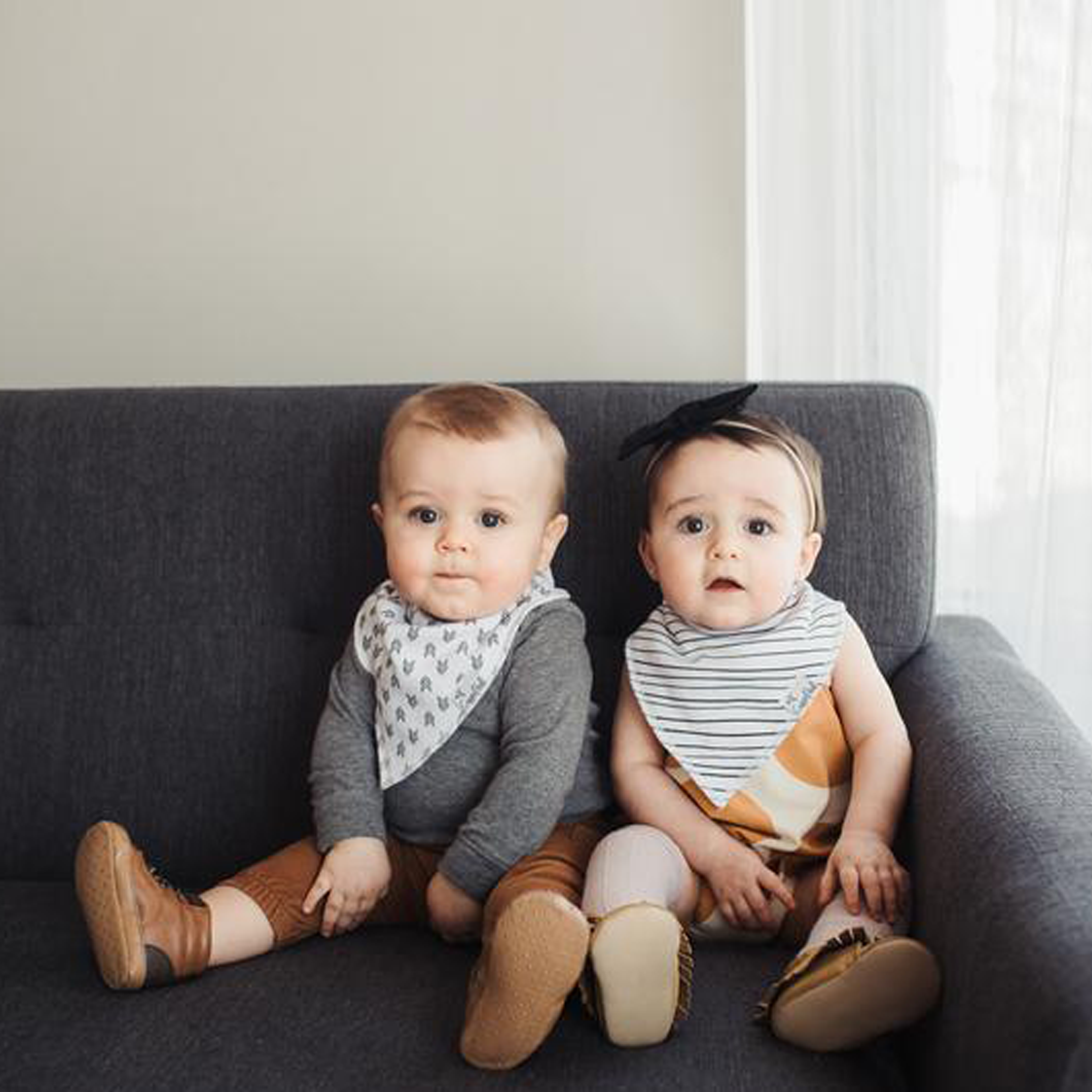 Copper Pearl Printed Bandana Bib Set (4-Pack).
