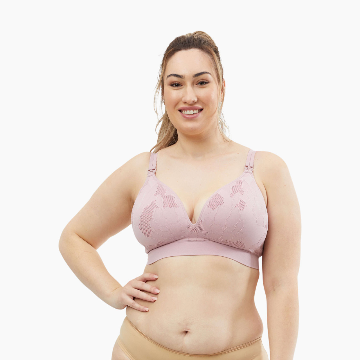 Cake Maternity Freckles Busty Recycled Wirefree Nursing Bra - Mauve, S.