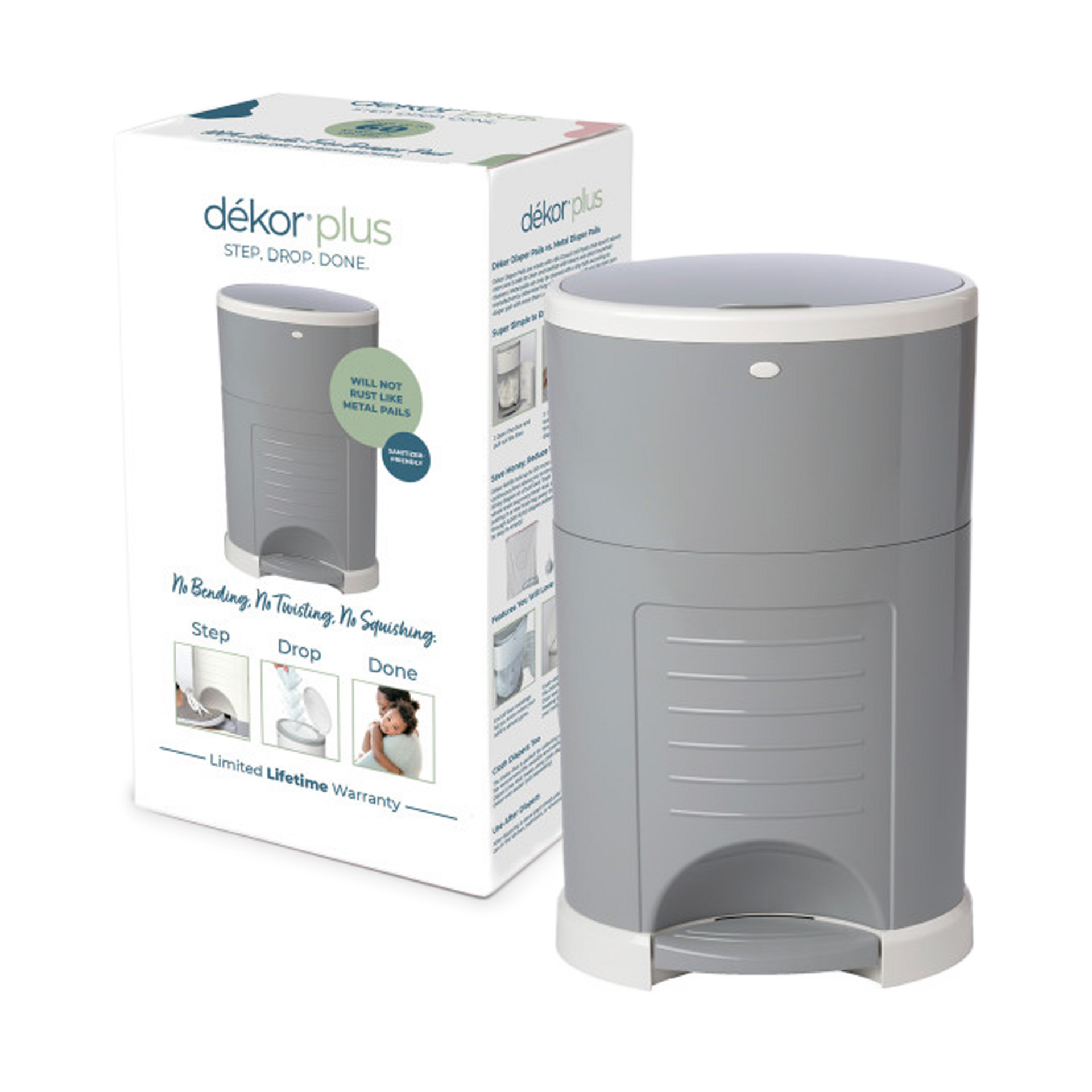 dekor Plus Diaper Pail Gray Babylist Shop