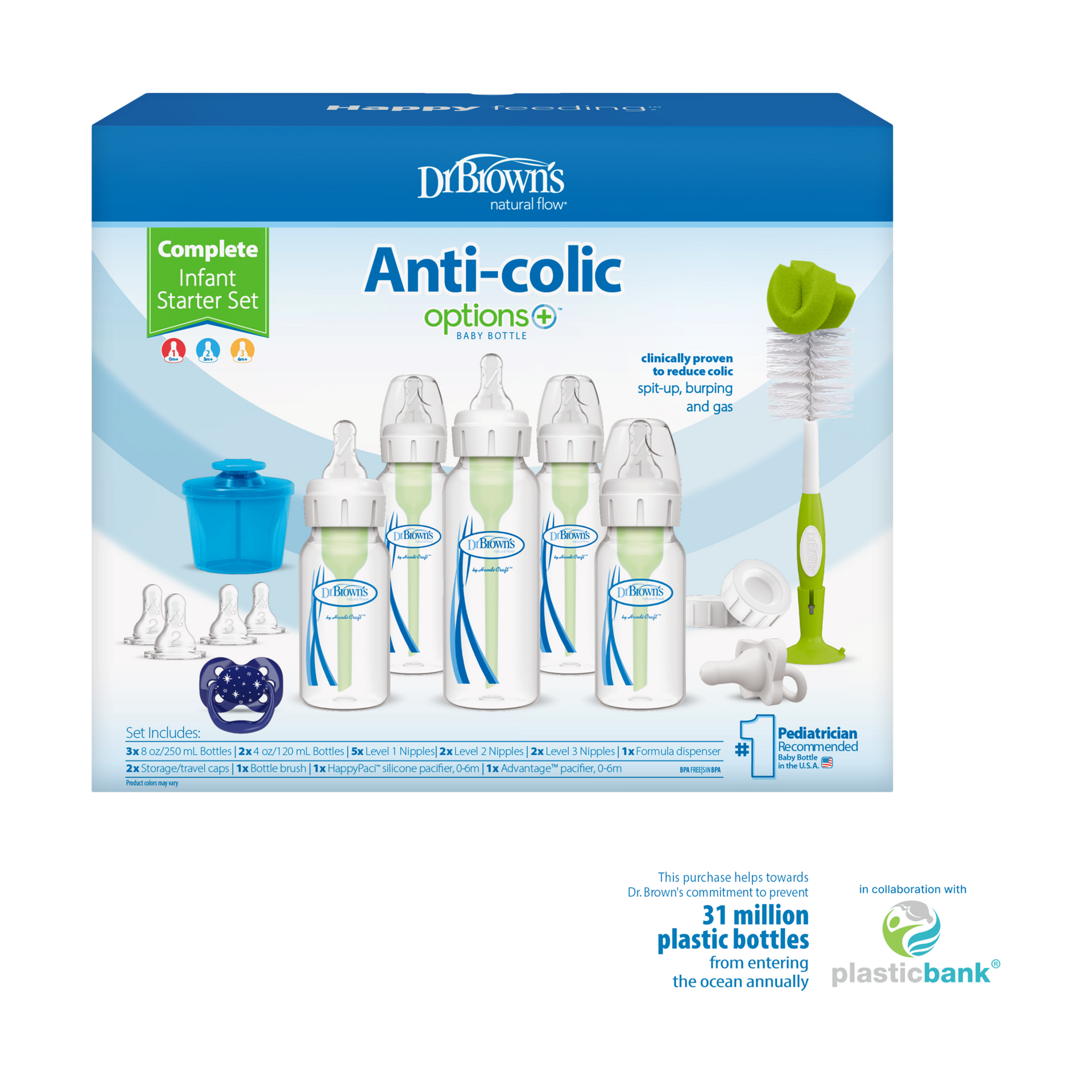 Dr. Brown's Options+ Narrow Bottle Infant Starter Gift Set.