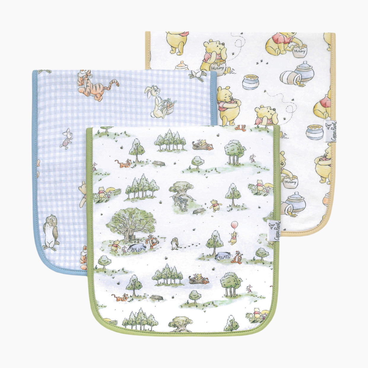 Copper Pearl Printed Burp Cloth Set - Hundred Acre Wood.
