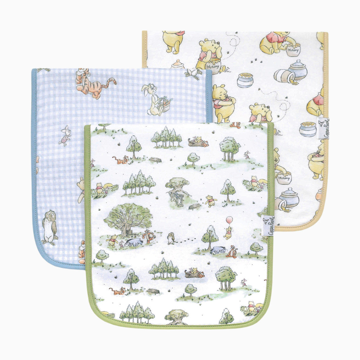 Copper Pearl Printed Burp Cloth Set - Hundred Acre Wood.