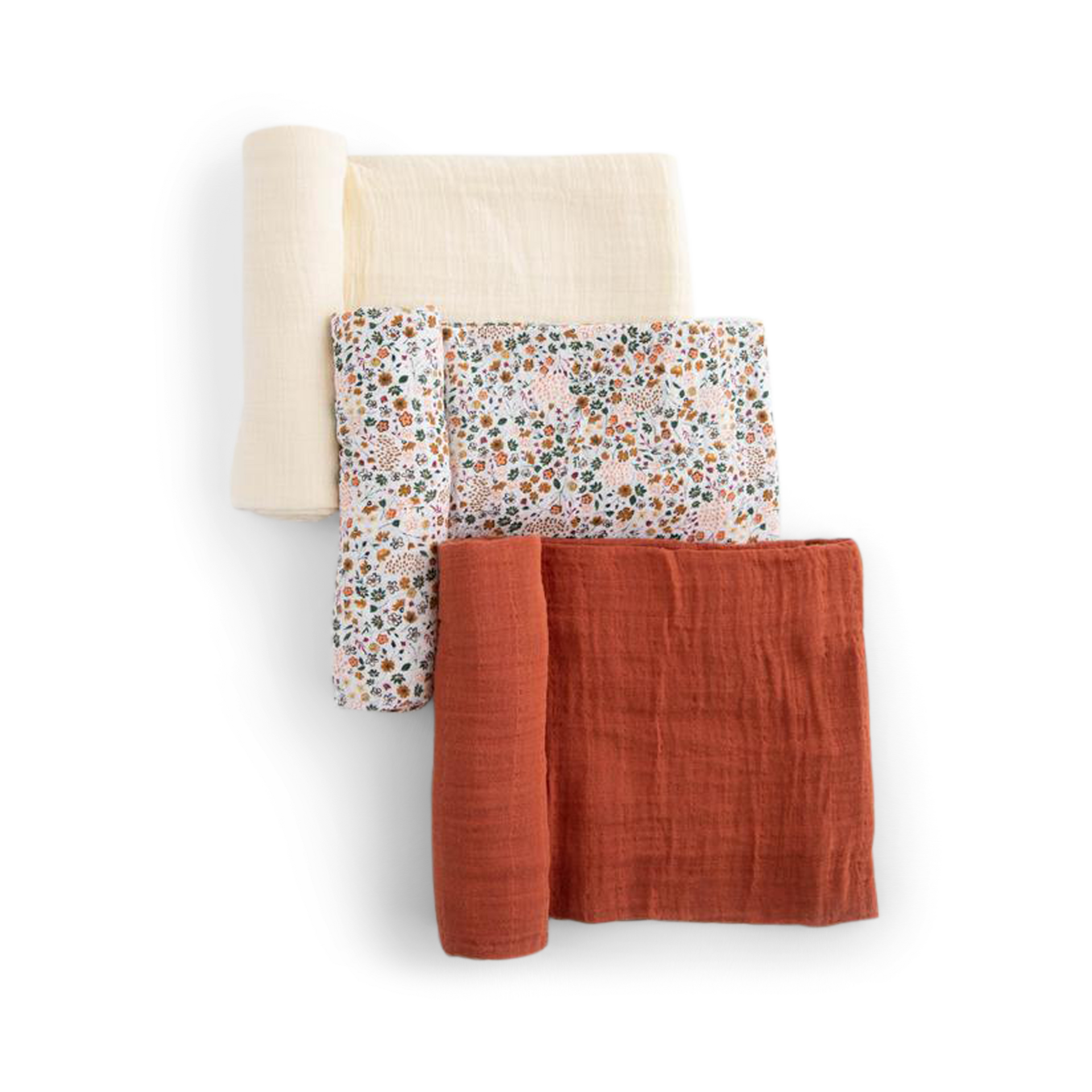 Little Unicorn Cotton Muslin Swaddle 3 Pack - Pressed Petals.
