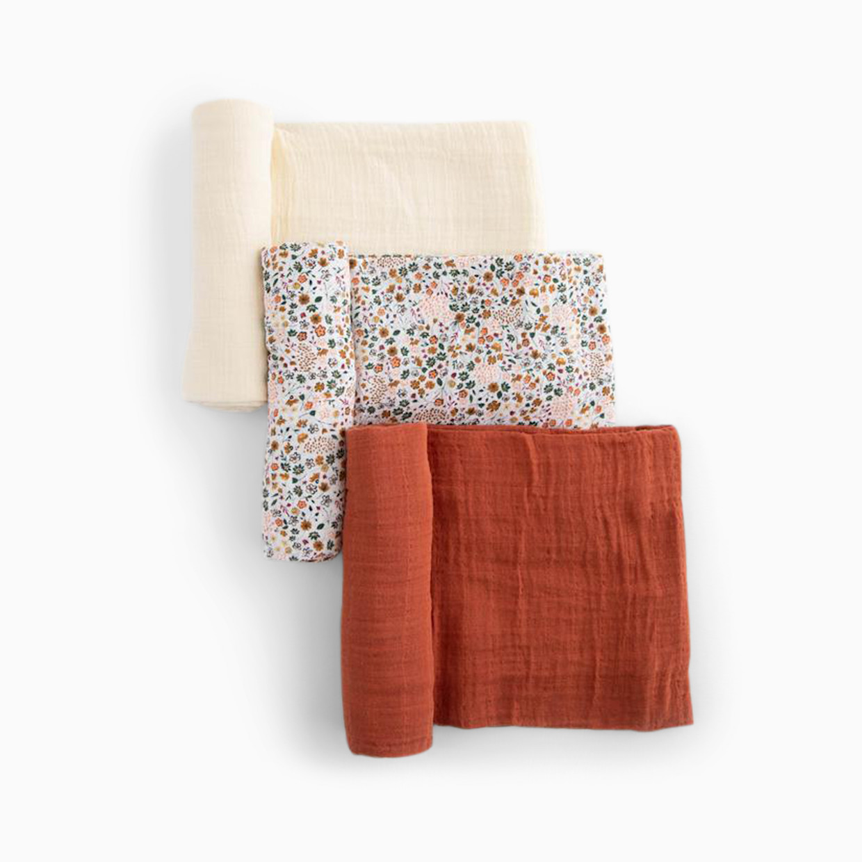 Little Unicorn Cotton Muslin Swaddle 3 Pack - Pressed Petals.