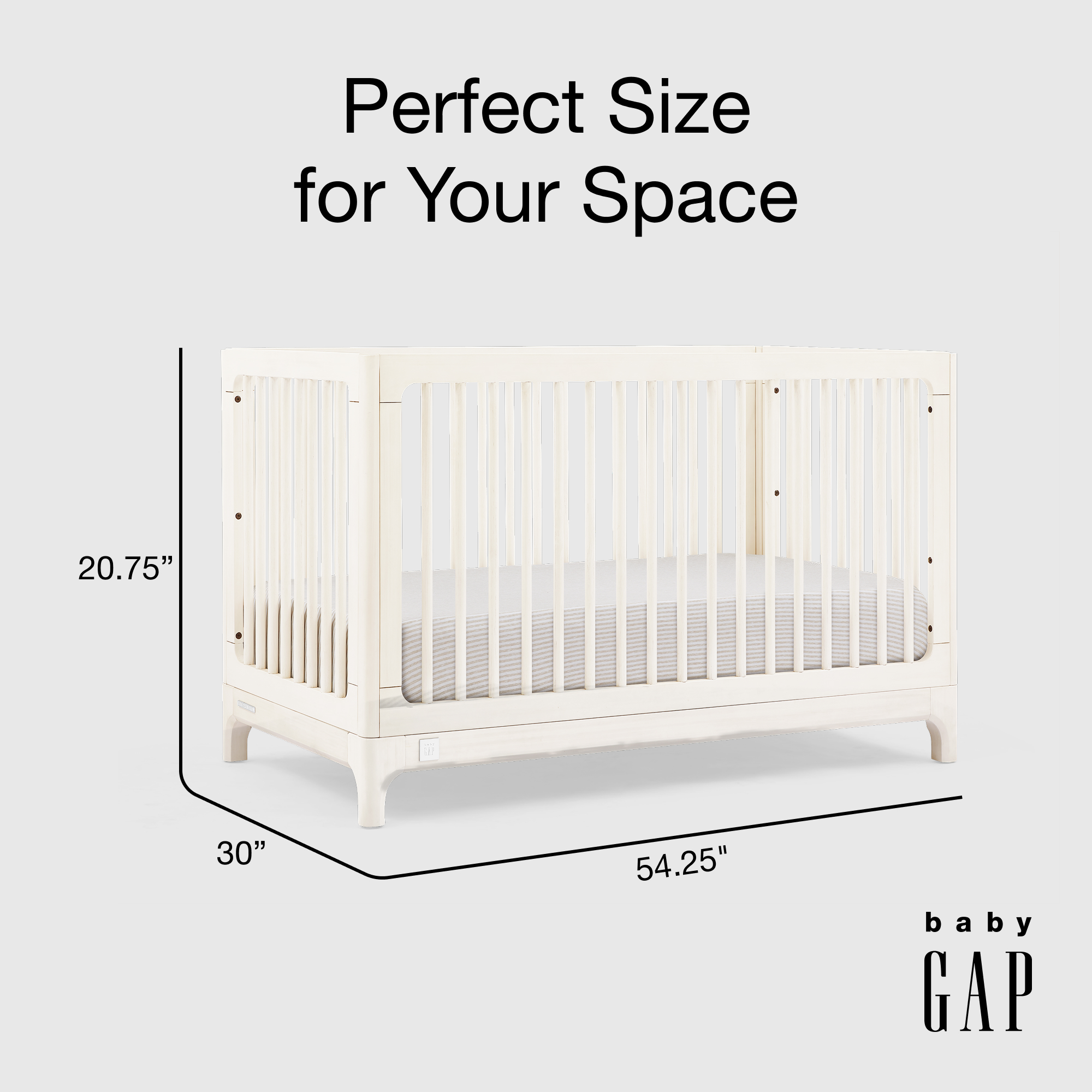 Delta Children babyGap Wren 4-in-1 Convertible Crib - Antique White.