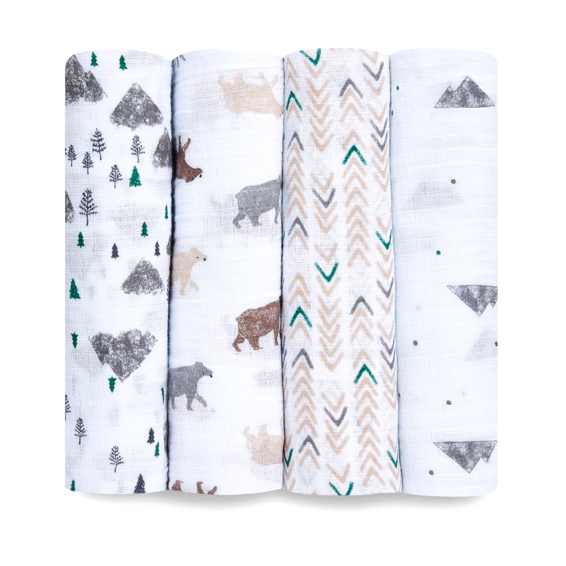 aden + anais Essentials Muslin Swaddle Blankets for Baby Girls and Boys, Newborn Receiving Blanket for Swaddling, 100% Cotton Baby Swaddle Wra並行輸入 Dinotime Muslin Swaddle 4pk | aden + anais