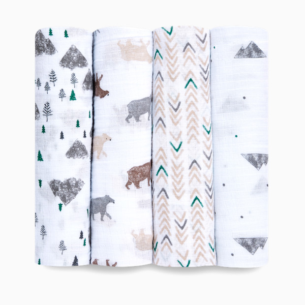 Aden + Anais Essentials Cotton Muslin Swaddles (4 Pack).