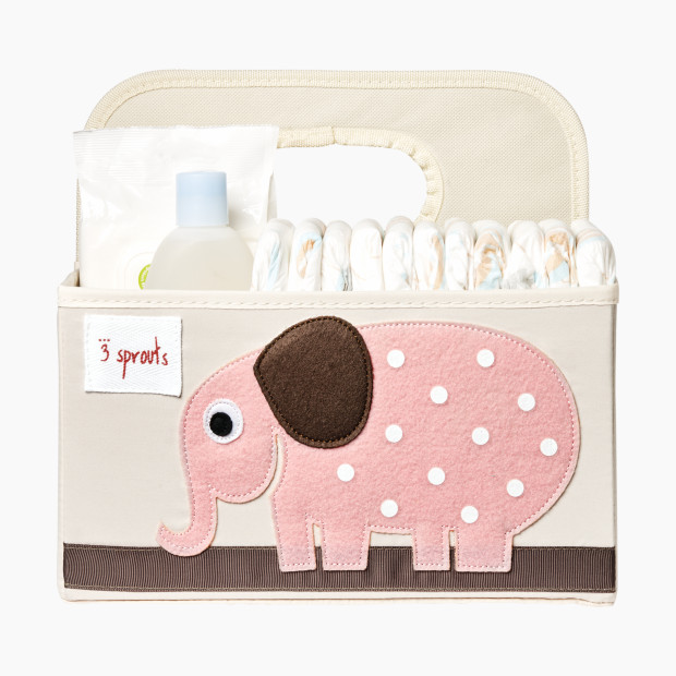3 Sprouts Diaper Caddy - Pink Elephant.
