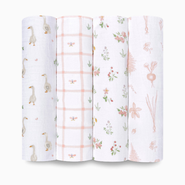 Aden + Anais Essentials Cotton Muslin Swaddles (4 Pack).