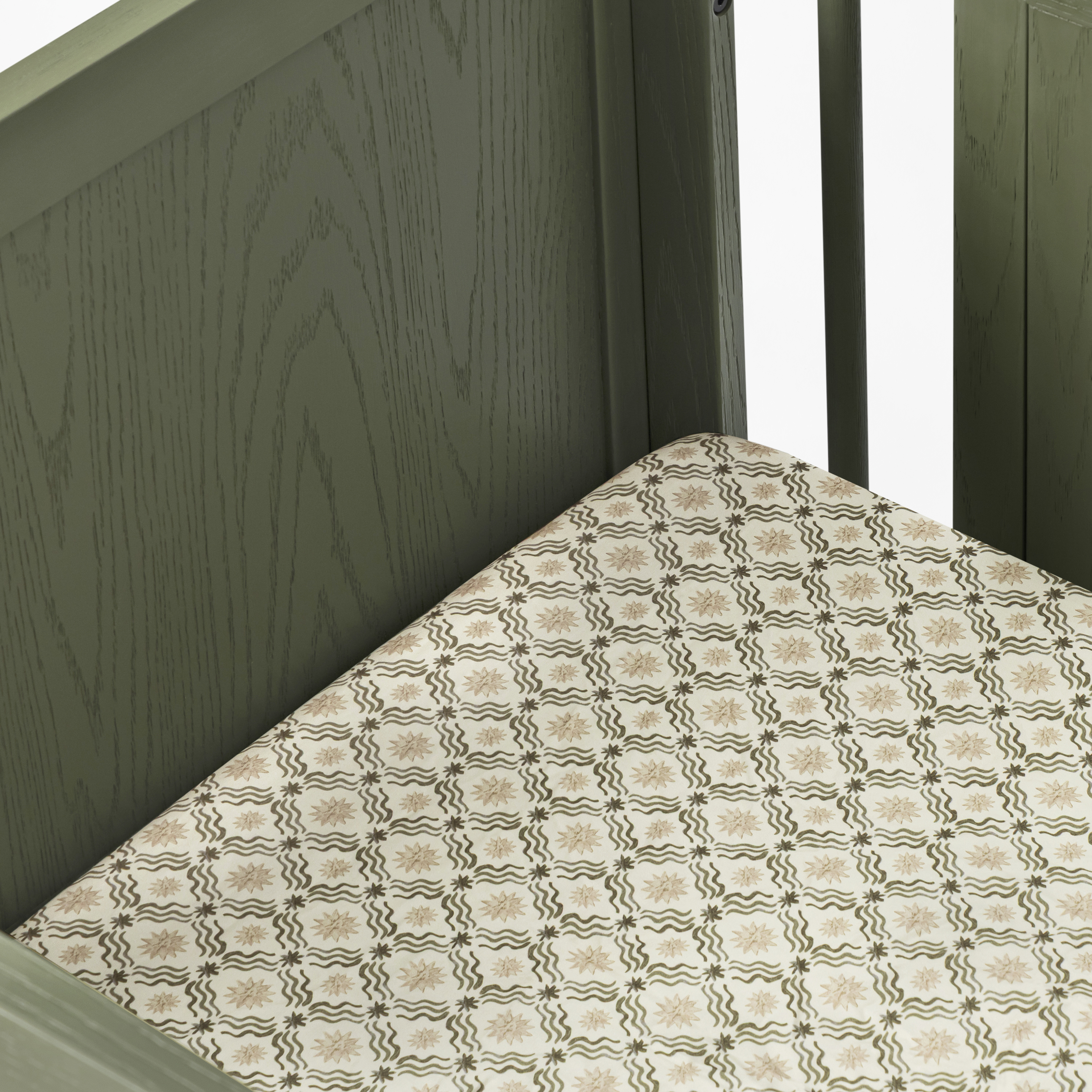 babyletto Organic Brushed Cotton Crib Sheet - Juniper Star.