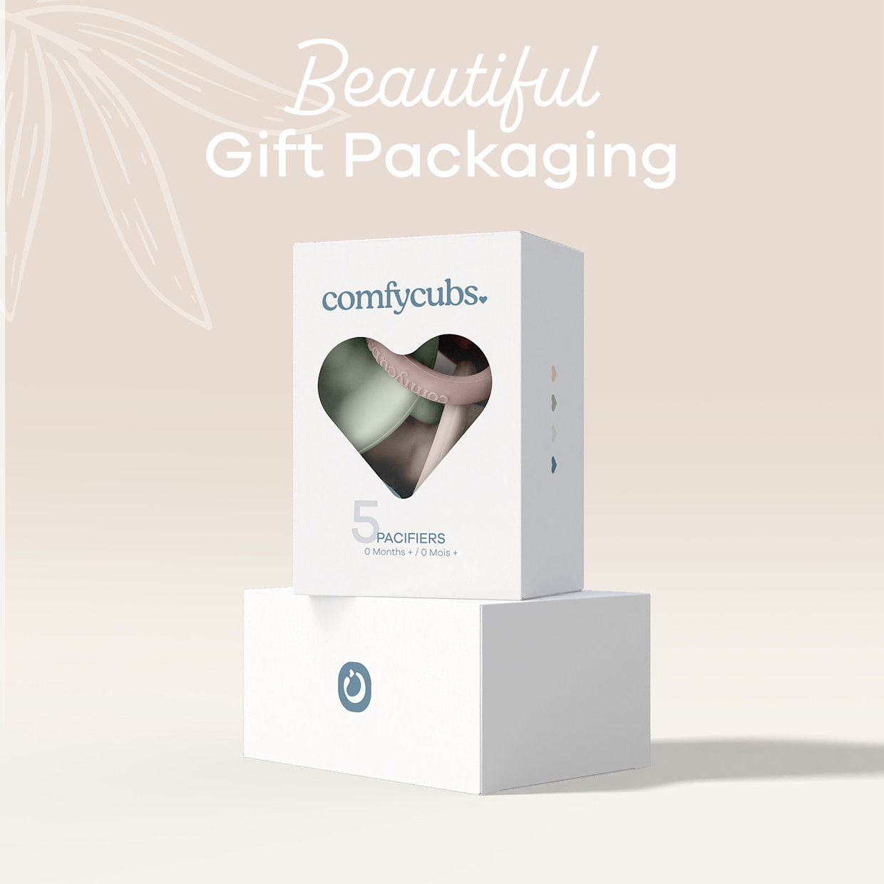 Comfy Cubs Silicone Baby Pacifiers (5 Pack) - Multicolor, Neutral.