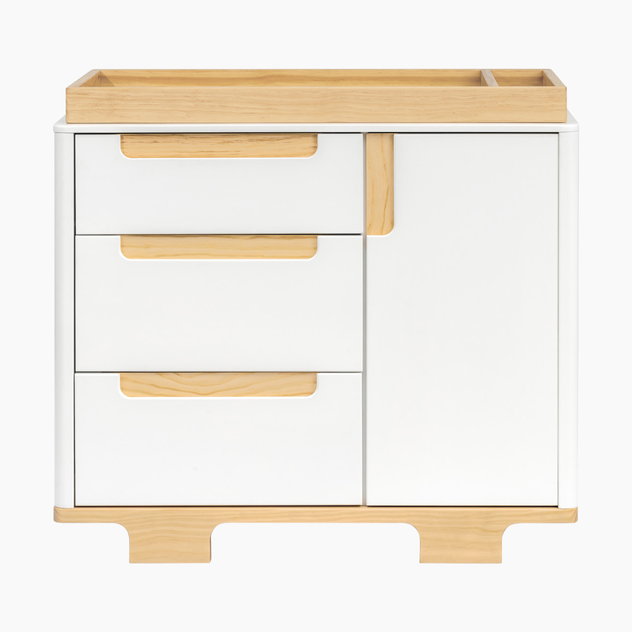 babyletto Yuzu 3-Drawer Changer Dresser - White / Natural.