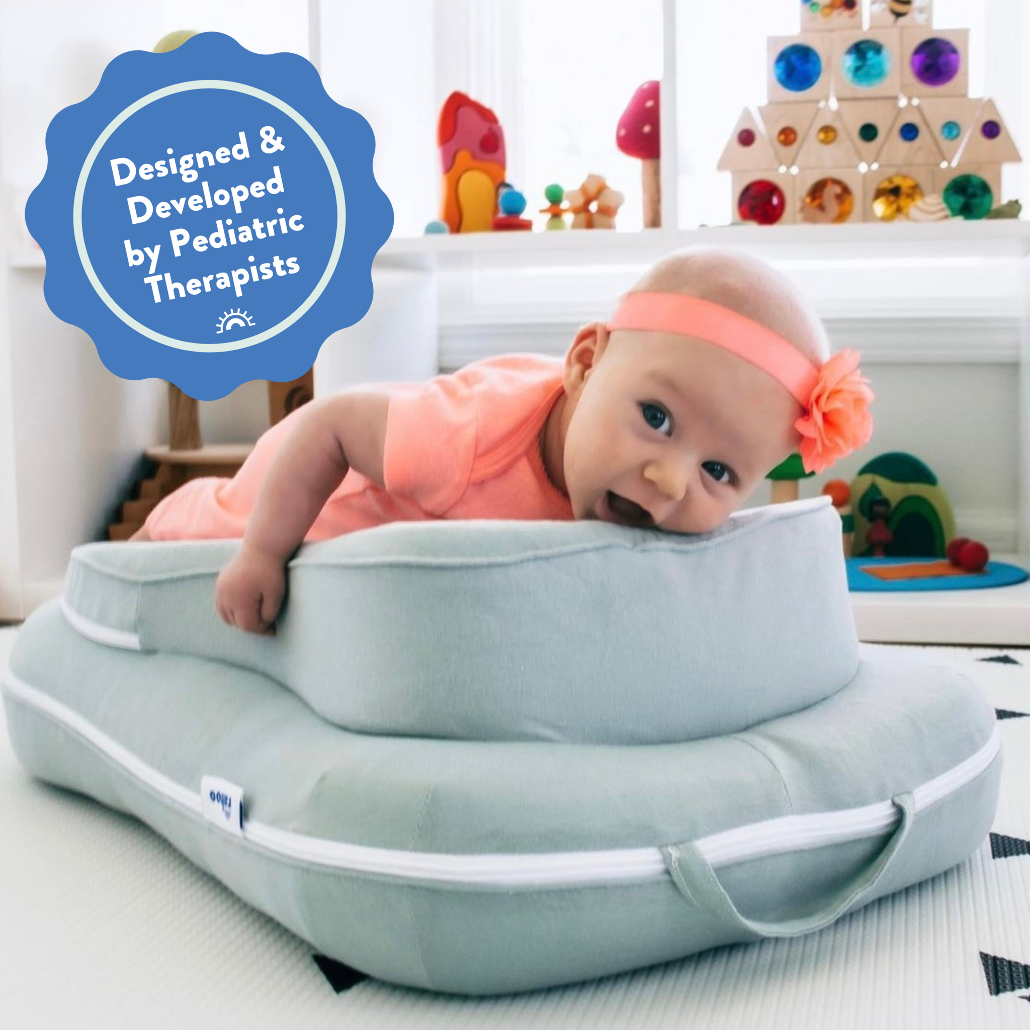 Rahoo Baby Learn & Lounge 3-in-1 Newborn Lounger - Space Gray.