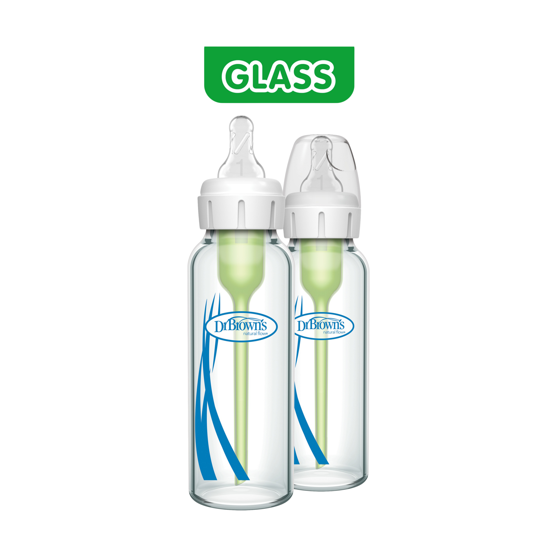 Dr. Brown's Anti-colic Options+ Narrow Glass Baby Bottle.