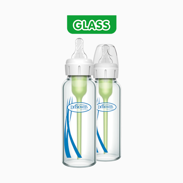 Dr. Brown's Anti-colic Options+ Narrow Glass Baby Bottle.