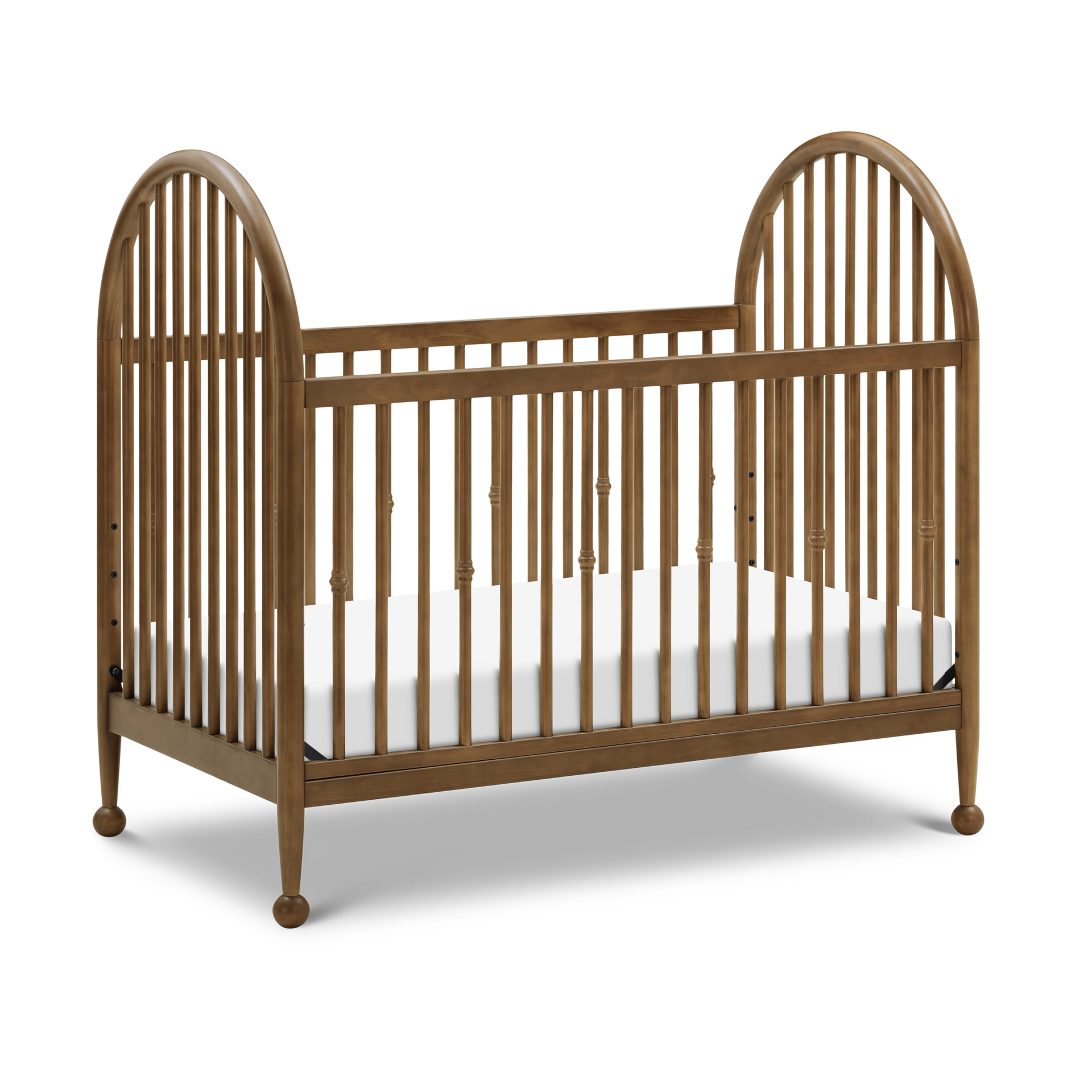 Namesake Alouette 3-in-1 Convertible Spindle Crib - Natural Walnut.
