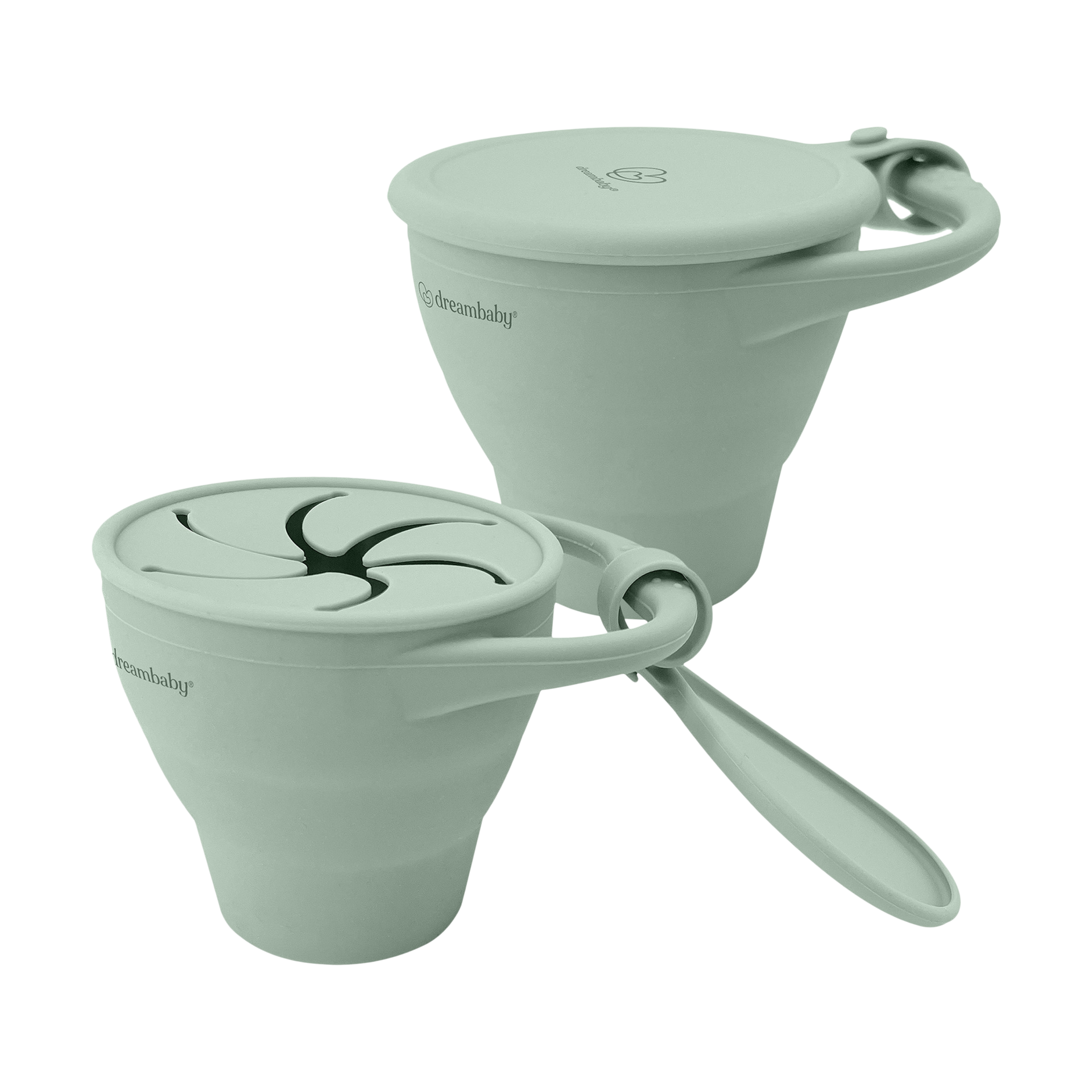 Dreambaby Silicone Pop-Up Snack Cup, 2-Piece Set.