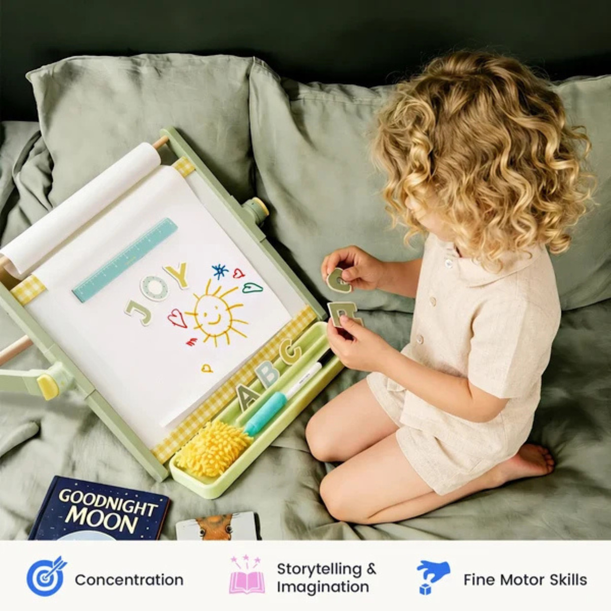 Tiny Land Double-Sided Magnetic Tabletop Easel - Green.