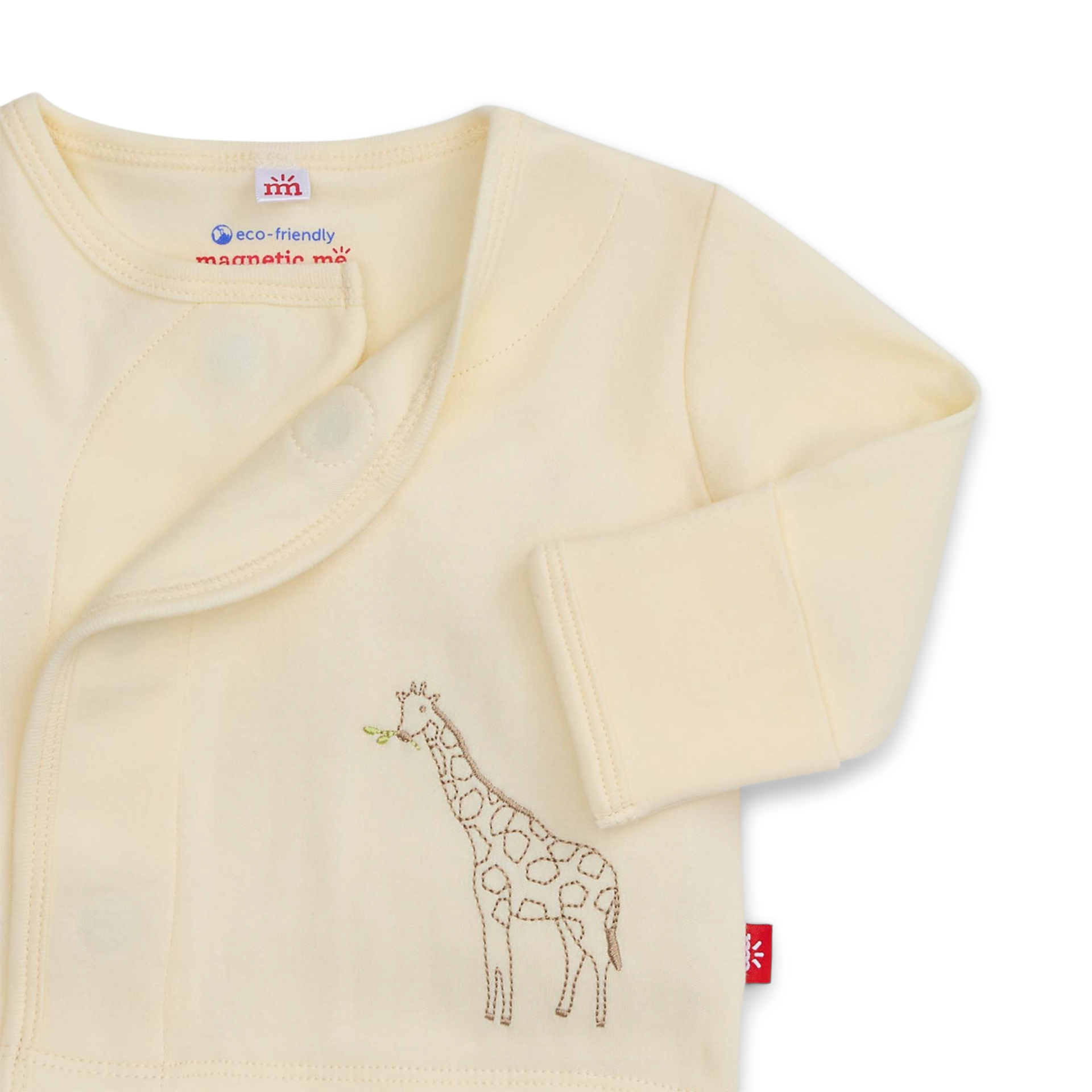 Magnetic Me Organic Cotton Magnetic Wrap 3-Piece Set - Cream Jolie Giraffe, 0-3 M.
