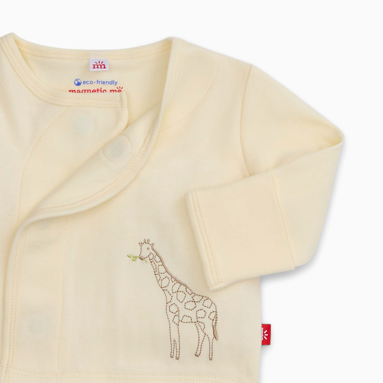 Magnetic Me Organic Cotton Magnetic Wrap 3-Piece Set - Cream Jolie Giraffe, 0-3 M.
