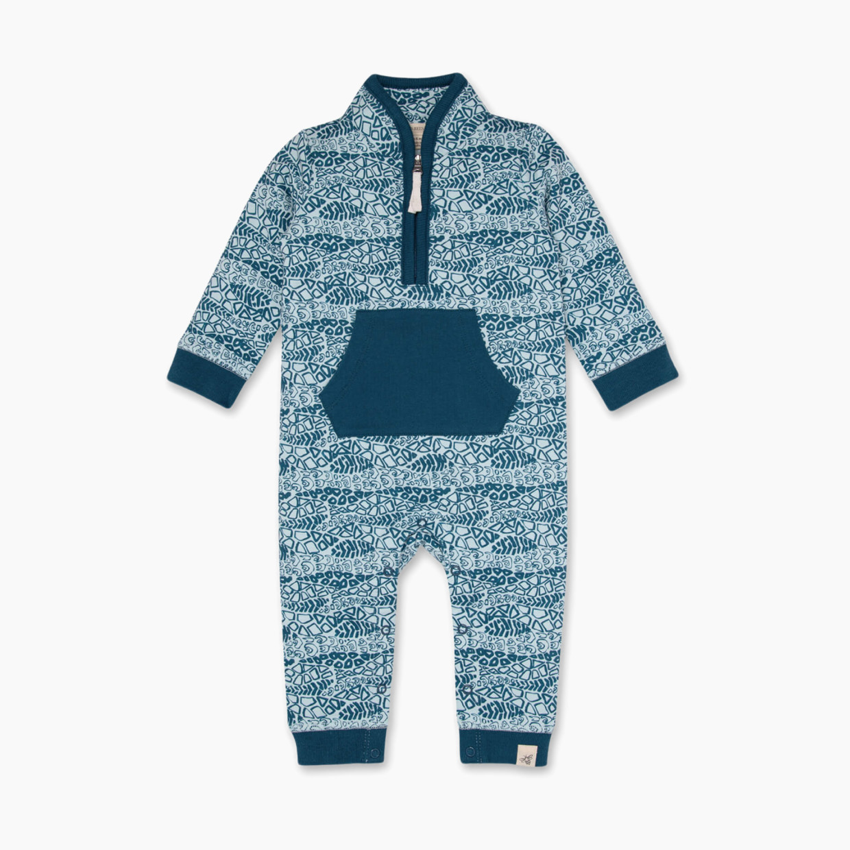 Burt's Bees Baby Romper Jumpsuit, 100% Organic Cotton One-Piece Coverall - Reptile Ripple, 6-9 Months.