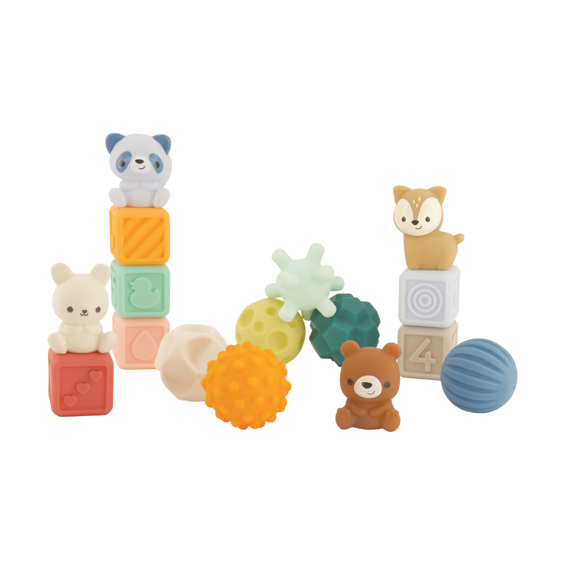 Infantino Balls, Blocks & Buddies Activity Toy Set - Woodland.