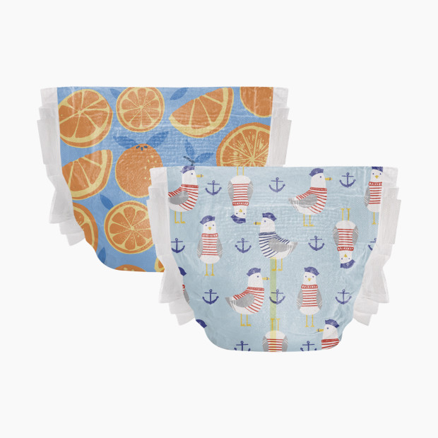 The Honest Company Clean Conscious Disposable Diapers - Orange You Cute + Feelin Nauti, Size 3, 62 Count.