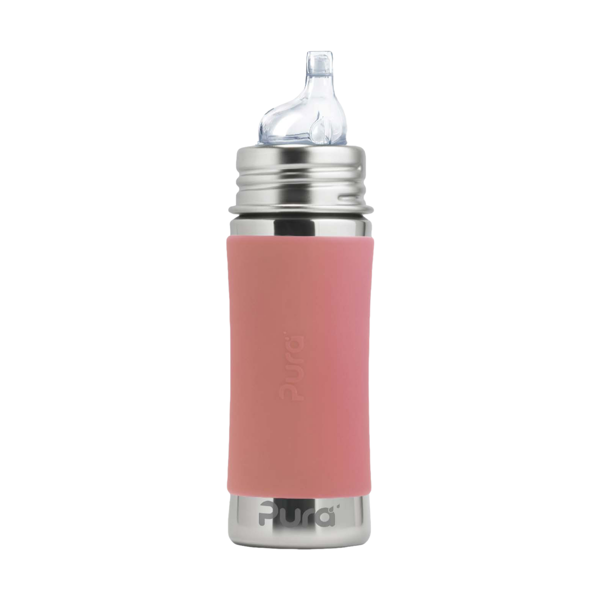 Pura Stainless Steel Convertible Sippy Cup Bottle - Rose, 11oz.
