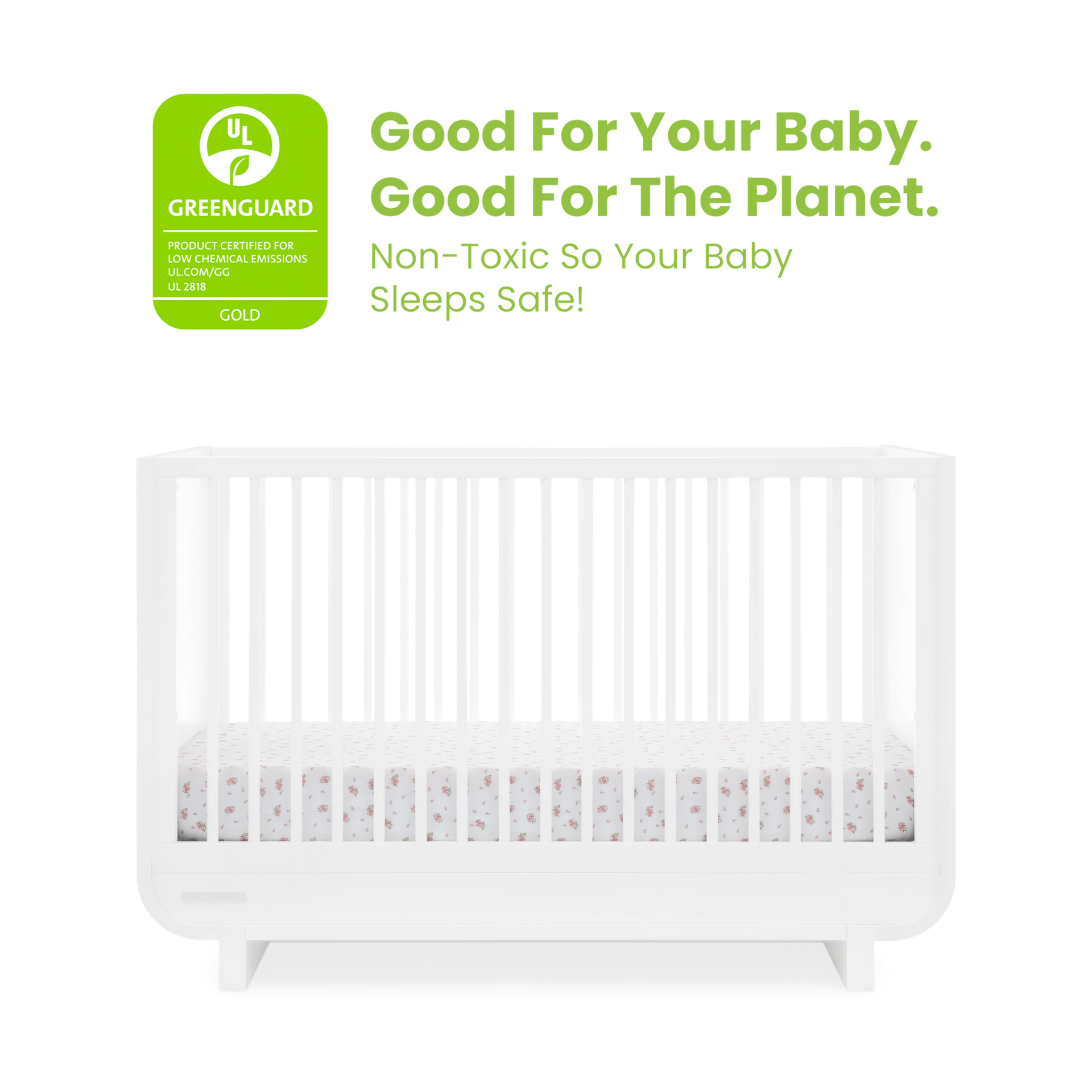 Delta Children Rhodes 4-in-1 Convertible Crib - Bianca White.