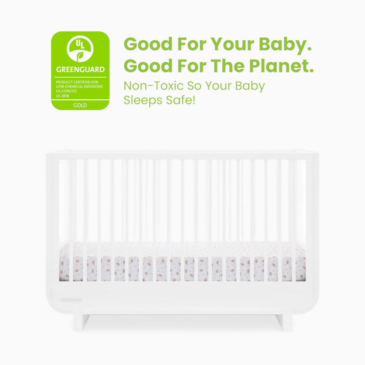 Delta Children Rhodes 4-in-1 Convertible Crib - Bianca White.