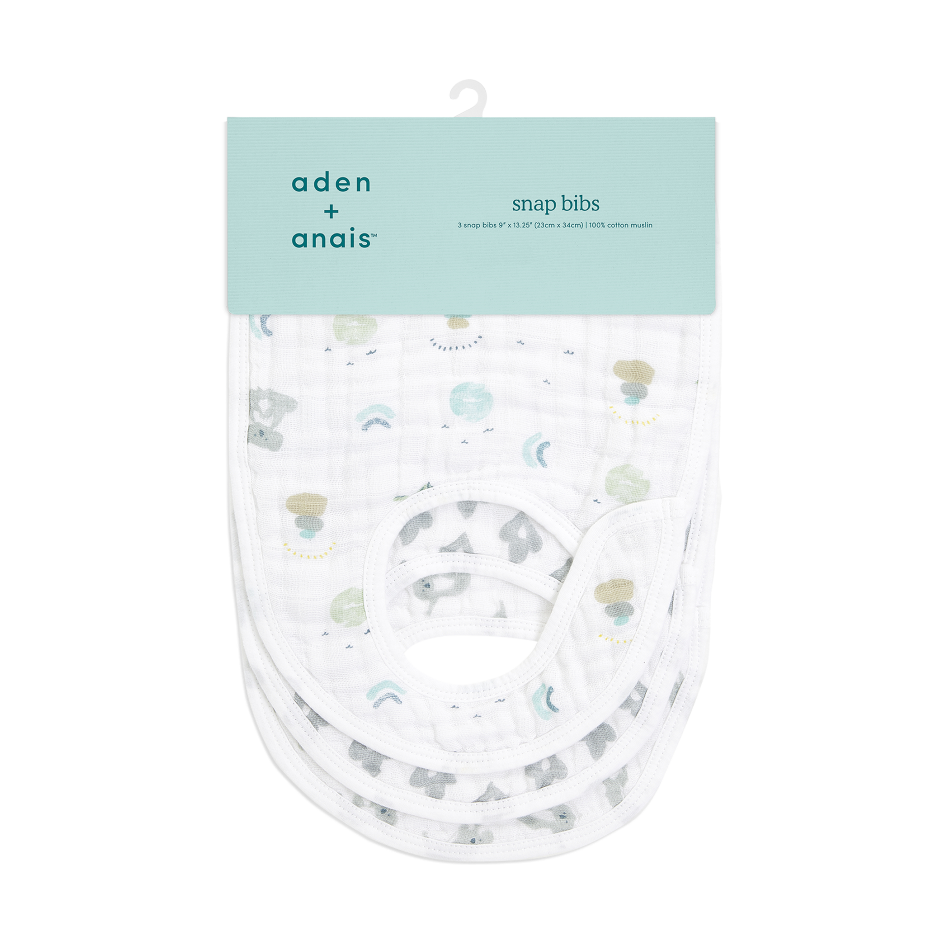 Aden + Anais Cotton Muslin Snap Bibs (3 Pack) Now + Zen Babylist Shop
