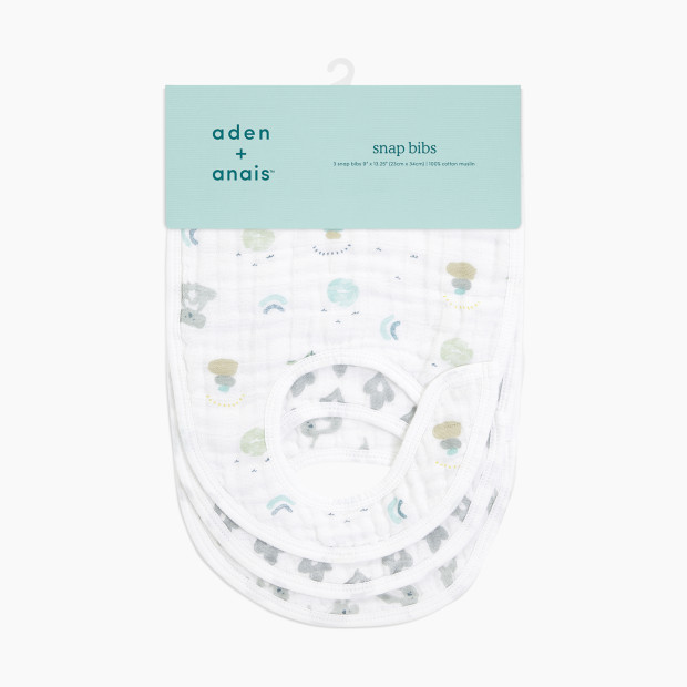 Aden + Anais Cotton Muslin Snap Bibs (3 Pack) - Now + Zen.