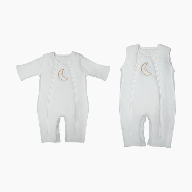 Baby Brezza 2-in-1 Breathable Swaddle Transition Sleepsuit - Cream, 6-9 Months.