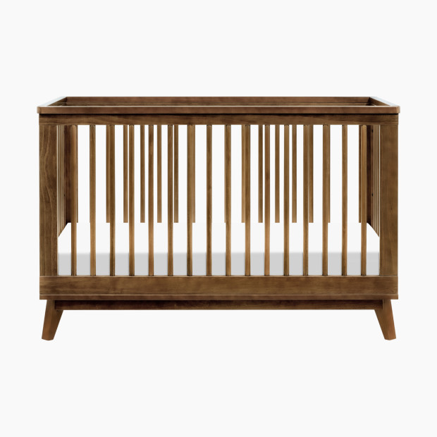 babyletto Scoot 3-in-1 Convertible Crib with Toddler Bed Conversion Kit - Natural Walnut.