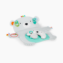 Bright Starts Tummy Time Prop & Play Baby Activity Mat with Support Pillow & Taggies - Polar Bear 35 x 29.5 in., Newborn and up