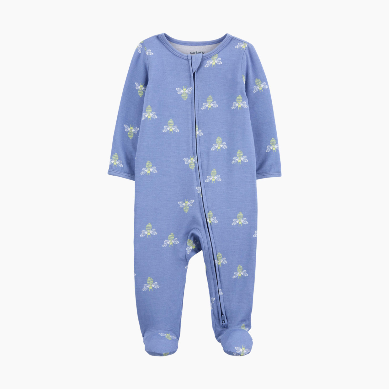 Carter's 2-Way Zip Lenzing Ecovera Sleep & Play Pajamas - Blue Bees, Nb.