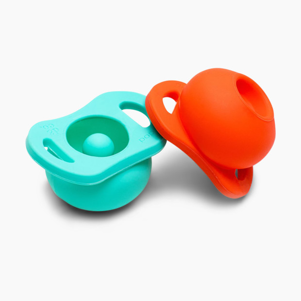 doddle & co Pop Pacifier (2 Pack) - Teal/Coral.