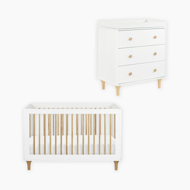 babyletto Lolly Crib and Dresser Bundle - White.