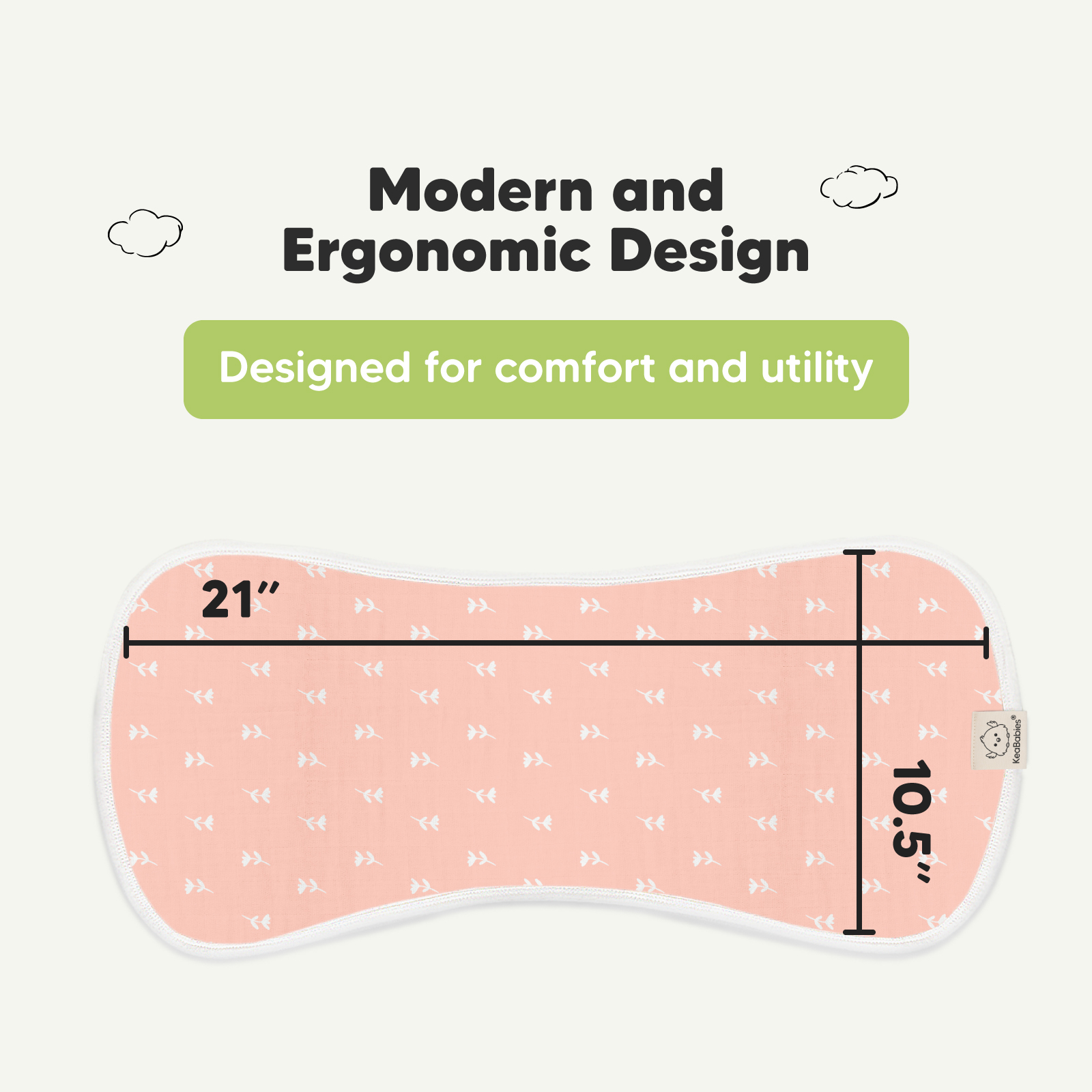 KeaBabies Softe Muslin Baby Burp Cloth.